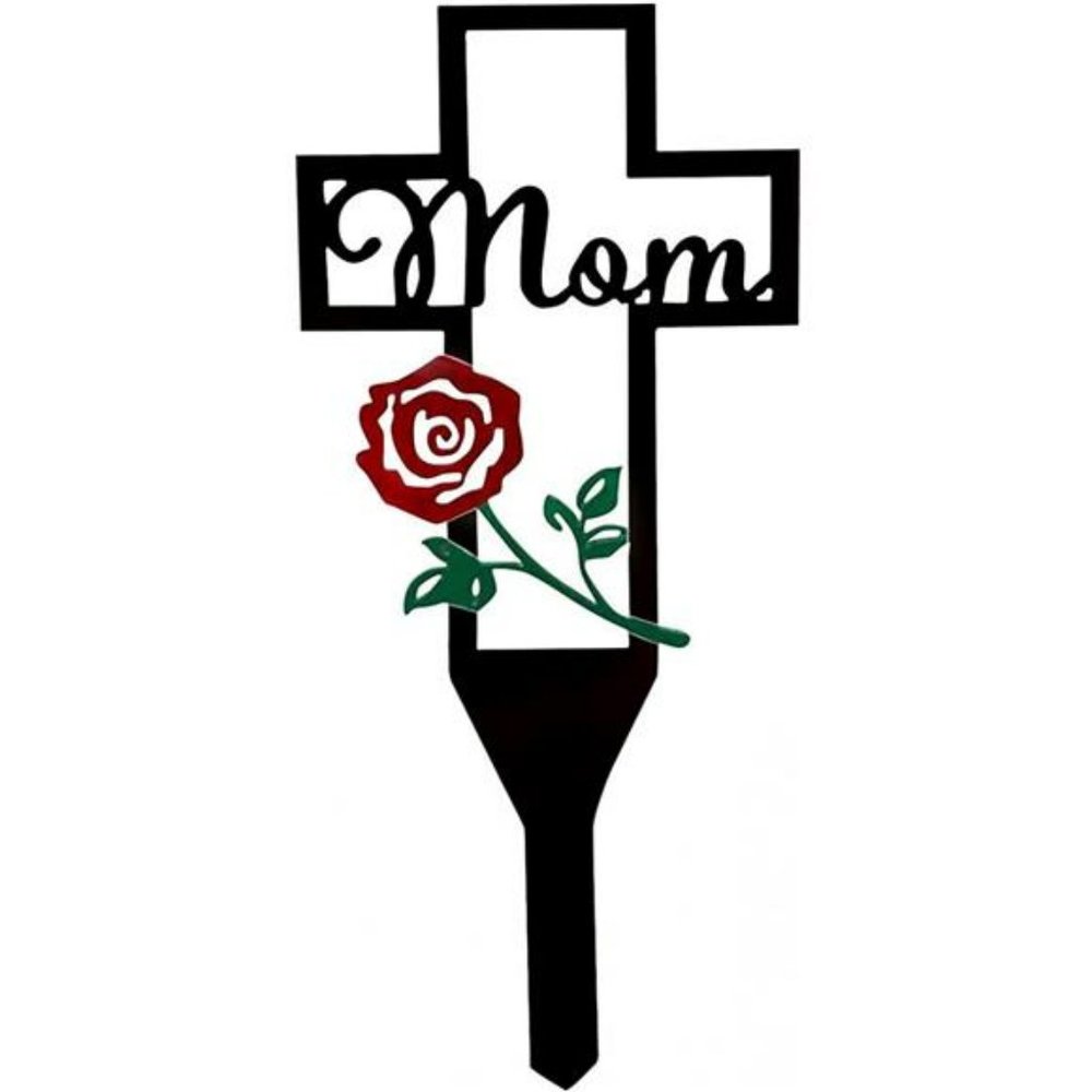 Metal Cross Garden Stake Graves Cemetery,  Memorial Cross Stake (12X6 Inch)